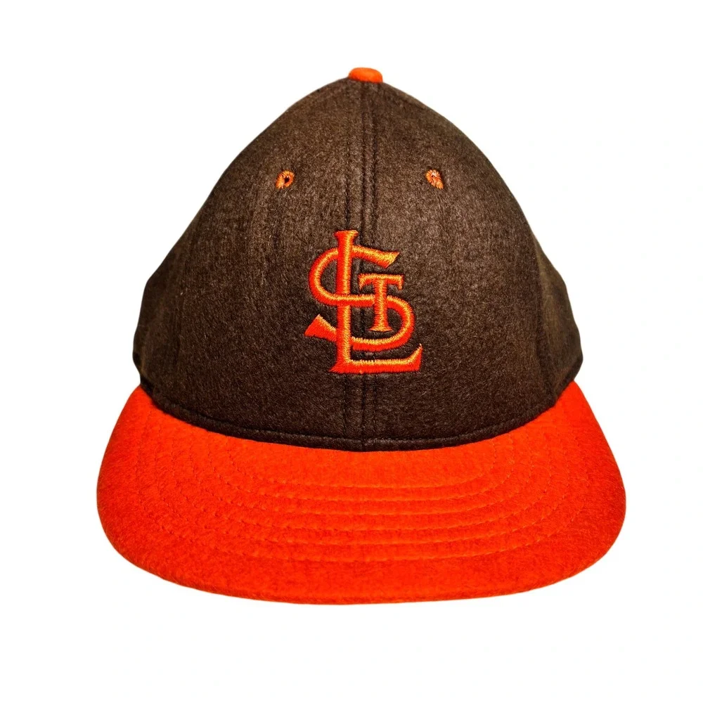 Roman Pro St Louis Cardinals Vintage 100% Wool Fitted Hat Brown Orange USA‎ Made